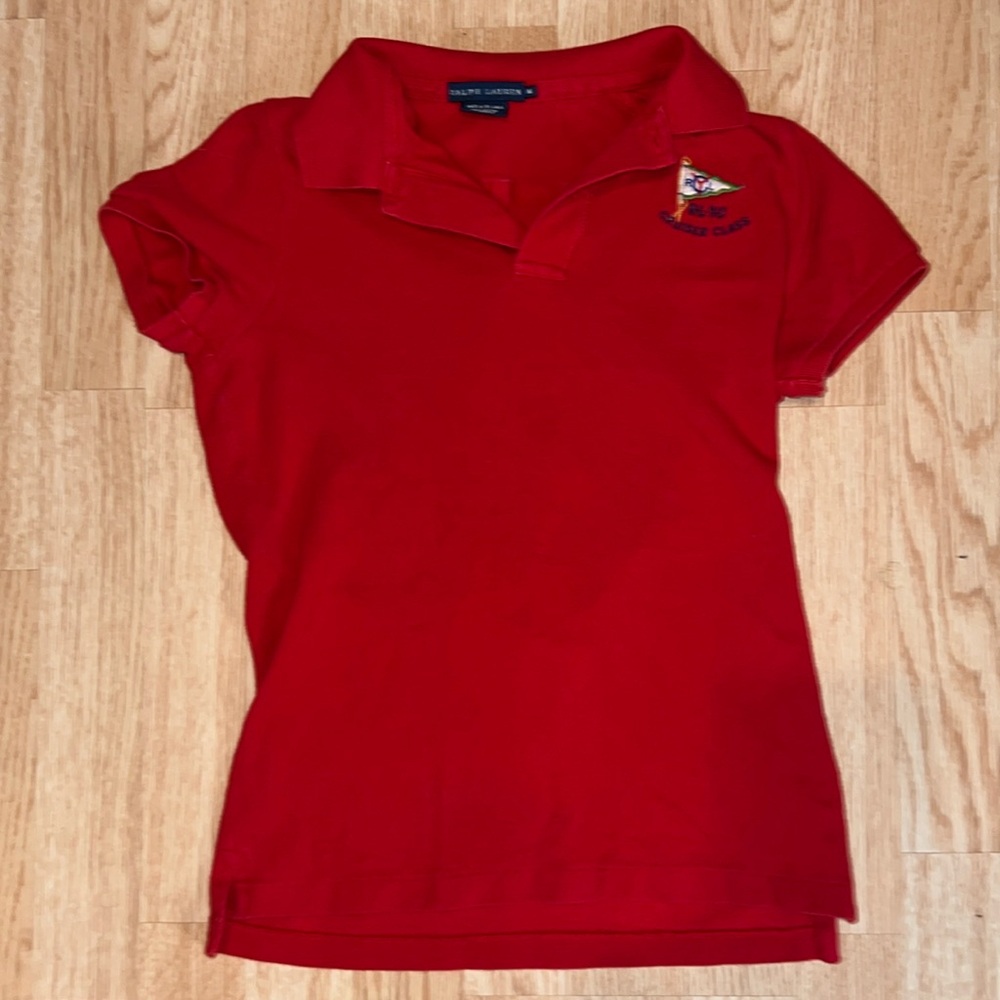 Ralph Lauren Red Polo with Flag Size Medium
